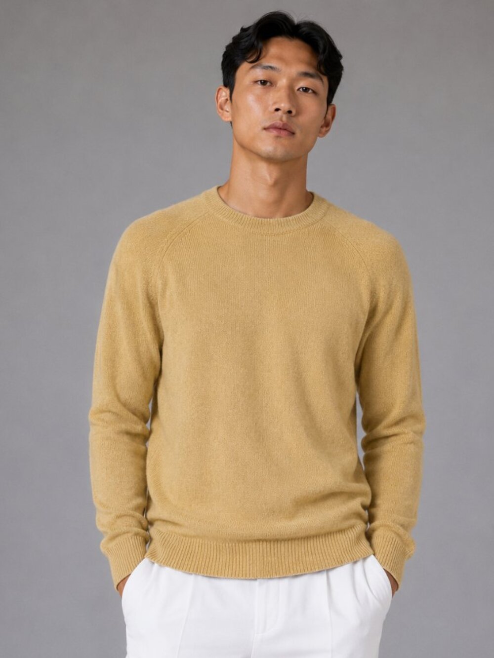 Lambs wool Good threads Sweater M/ L Mustard Yellow Crewneck Raglan LN/NWOT
